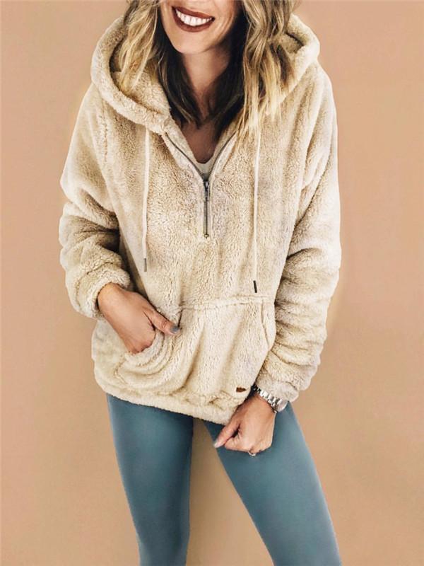 Casual Hooded Collar Zipper Hoodies